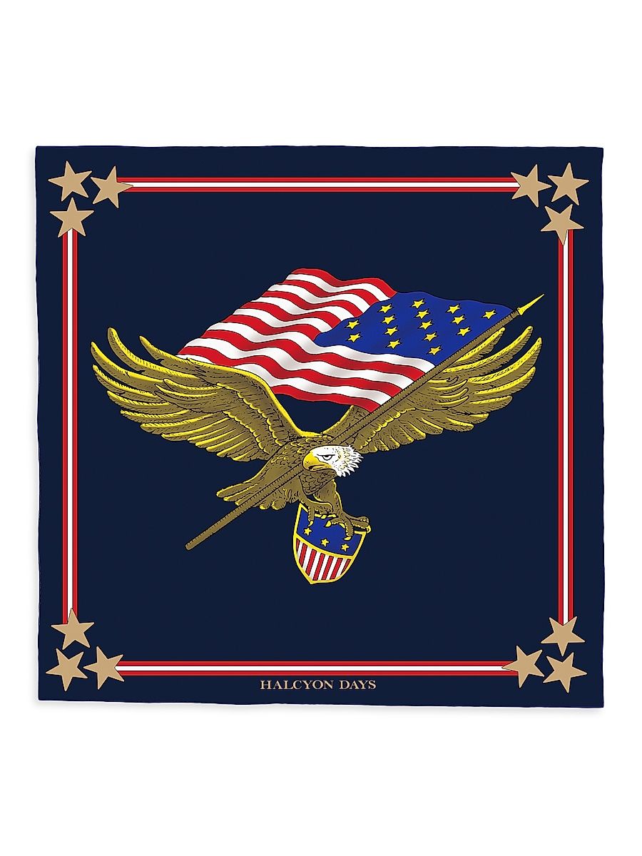 Women's Star-Spangled Banner Silk Scarf - Navy Blue