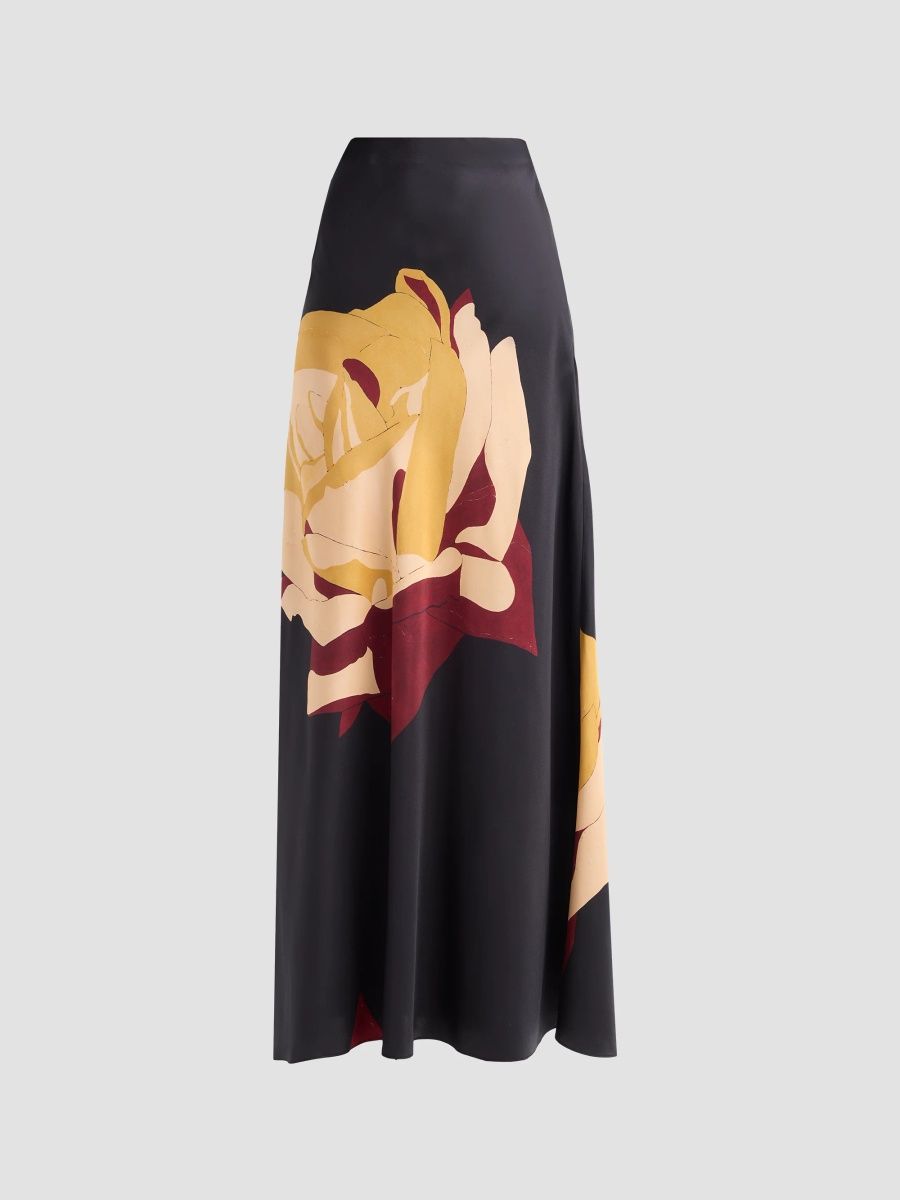 Ulla Johnson Women's Pera Floral Silk Skirt - An Ode To A Tropics Rose - Size 14