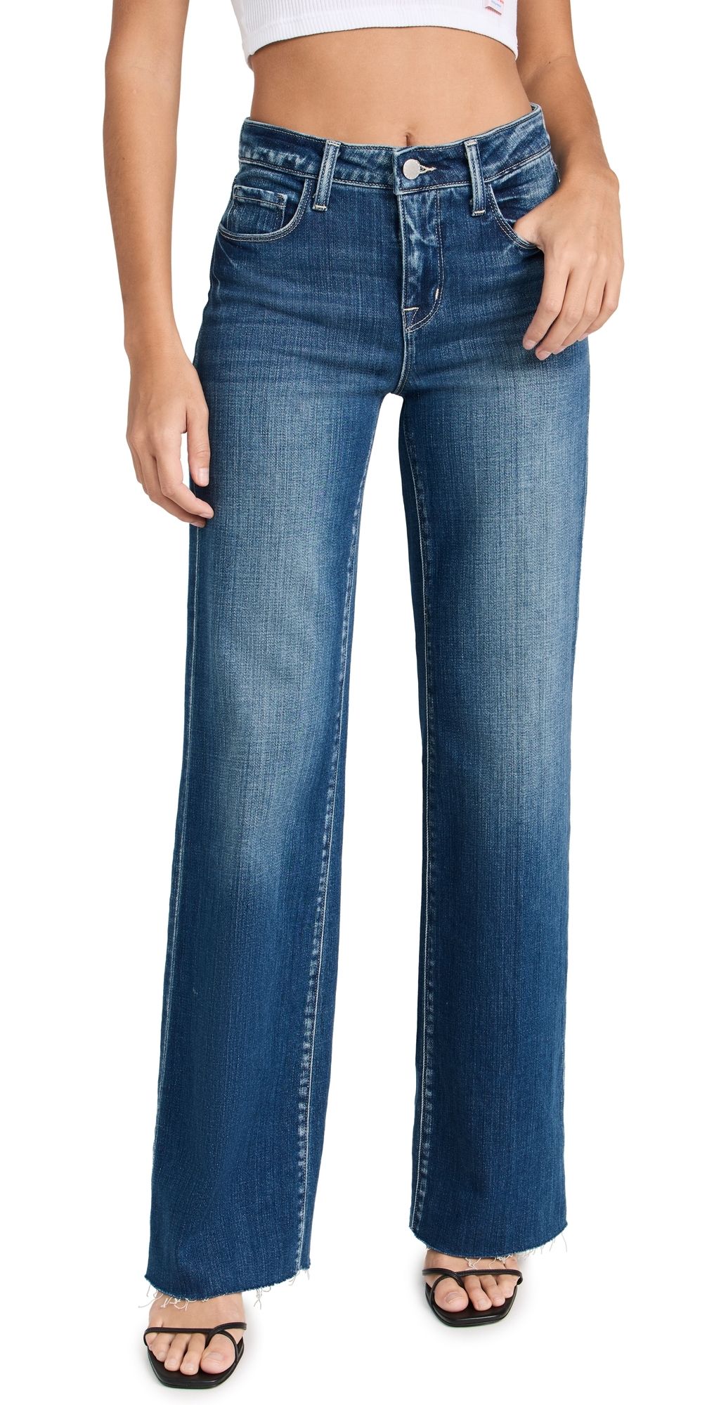 L'AGENCE Scottie High Rise Wide Leg Jeans Hasting 29