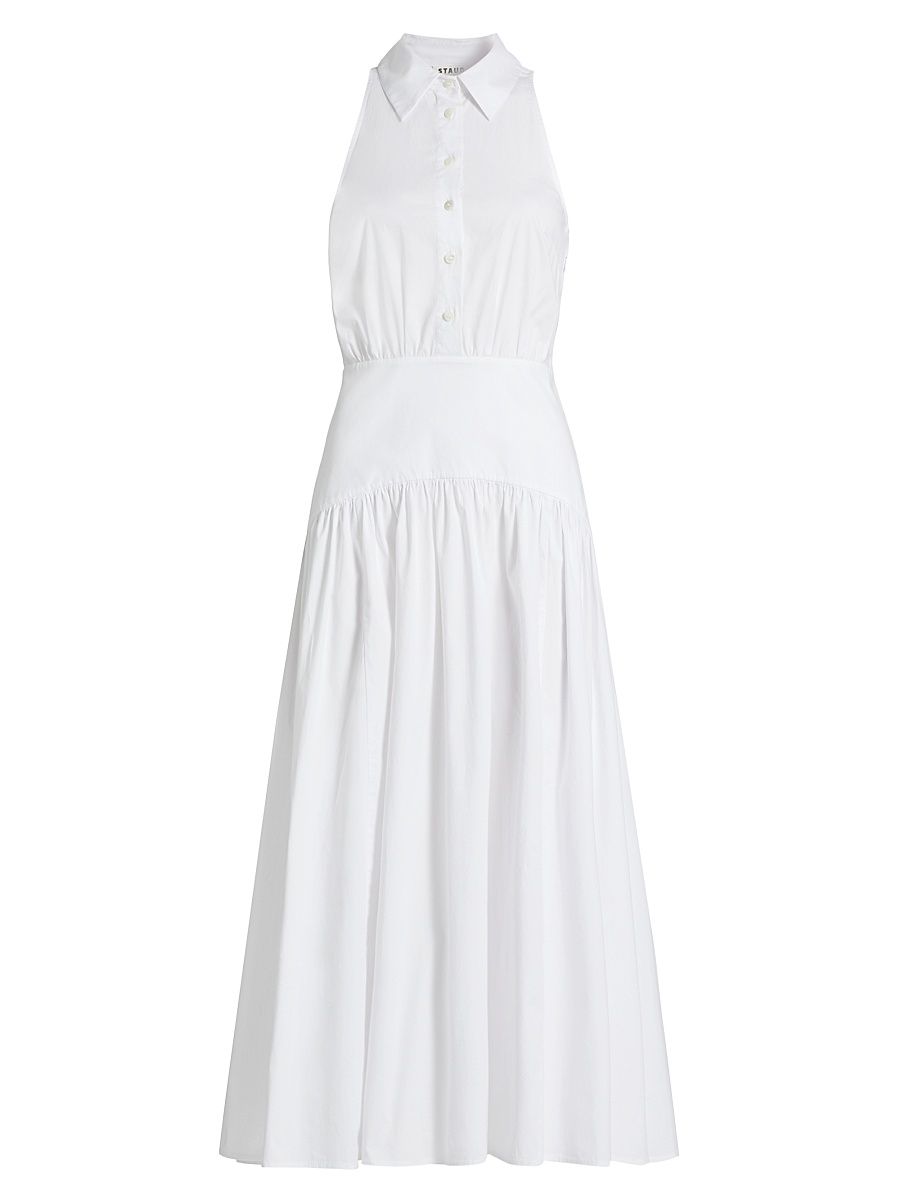 Women's Romy Stretch Poplin Fit & Flare Shirtdress - White - Size 16