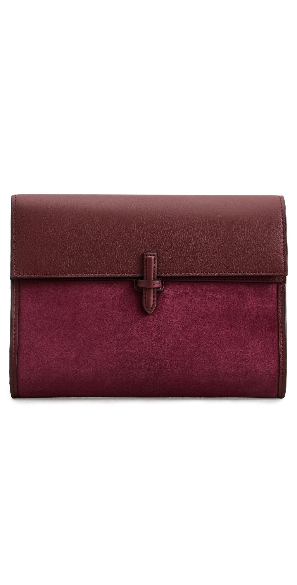 Hunting Season Large Soft Clutch in Suede Burgundy One Size