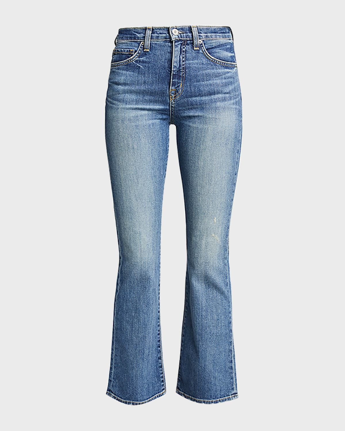 Mid-Rise Bootcut Crop Jeans