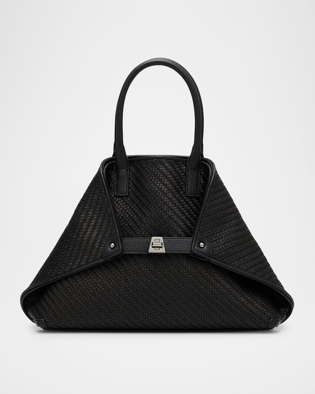 Ai Small Plaid Braided Top-Handle Bag