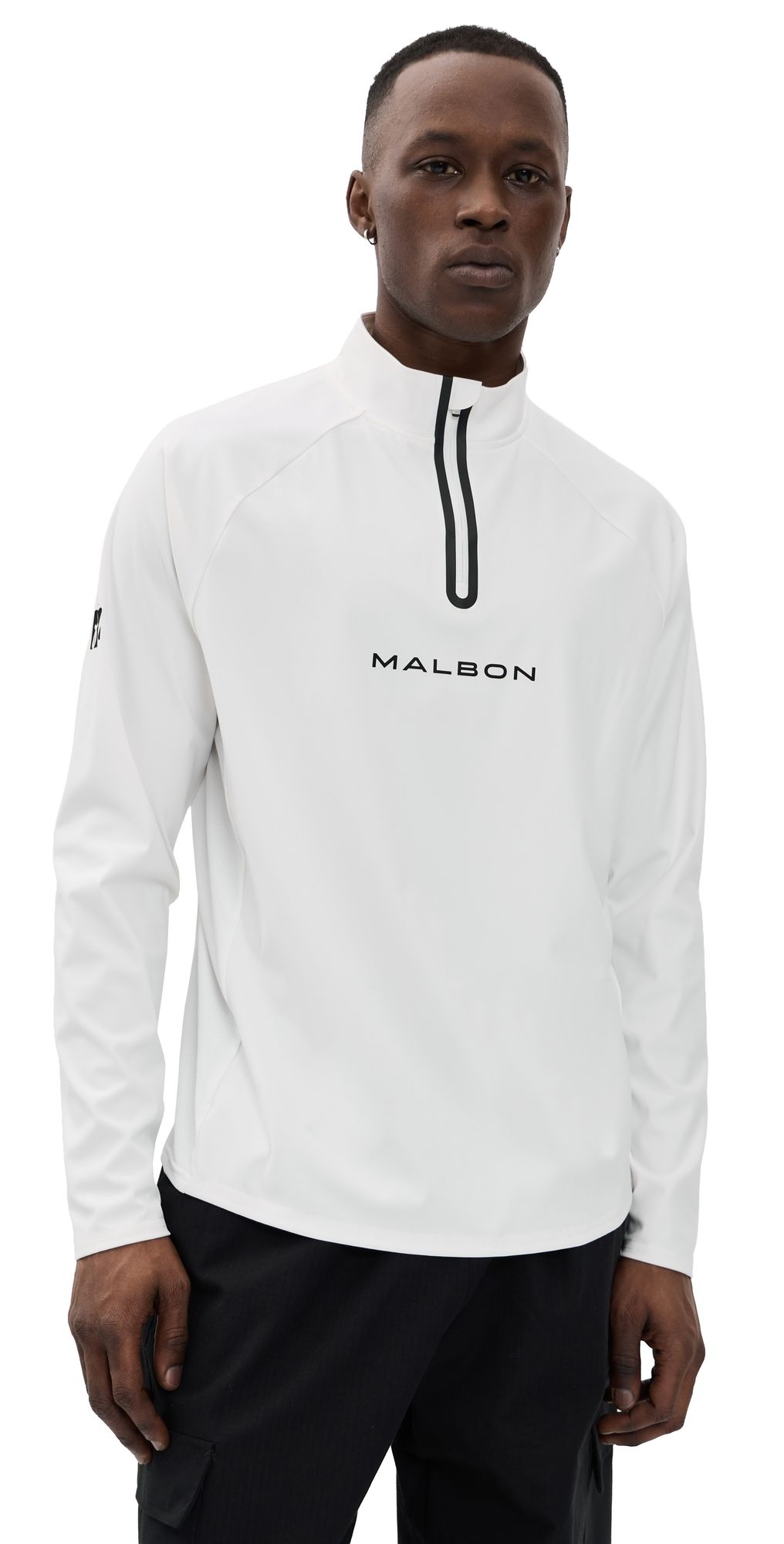 Malbon Golf Performance Raglan Quarter Zip White XXL