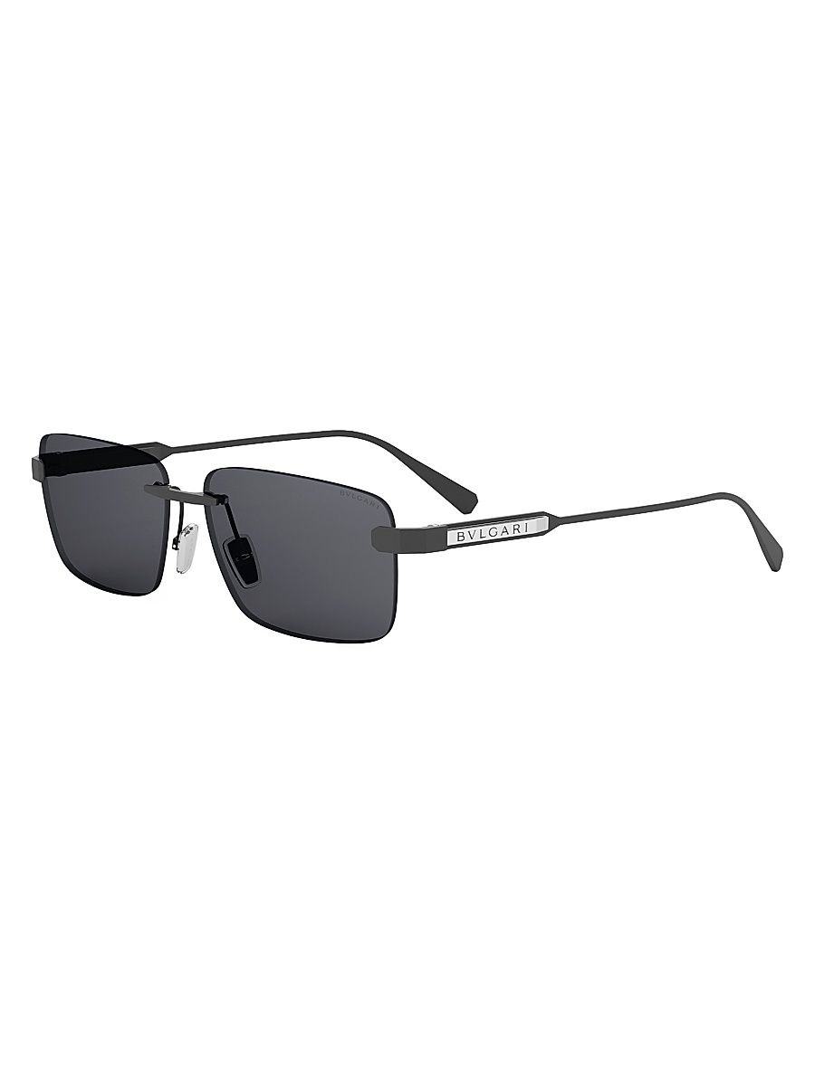 Men's Finissimo 60MM Rectangular Sunglasses - Black Grey