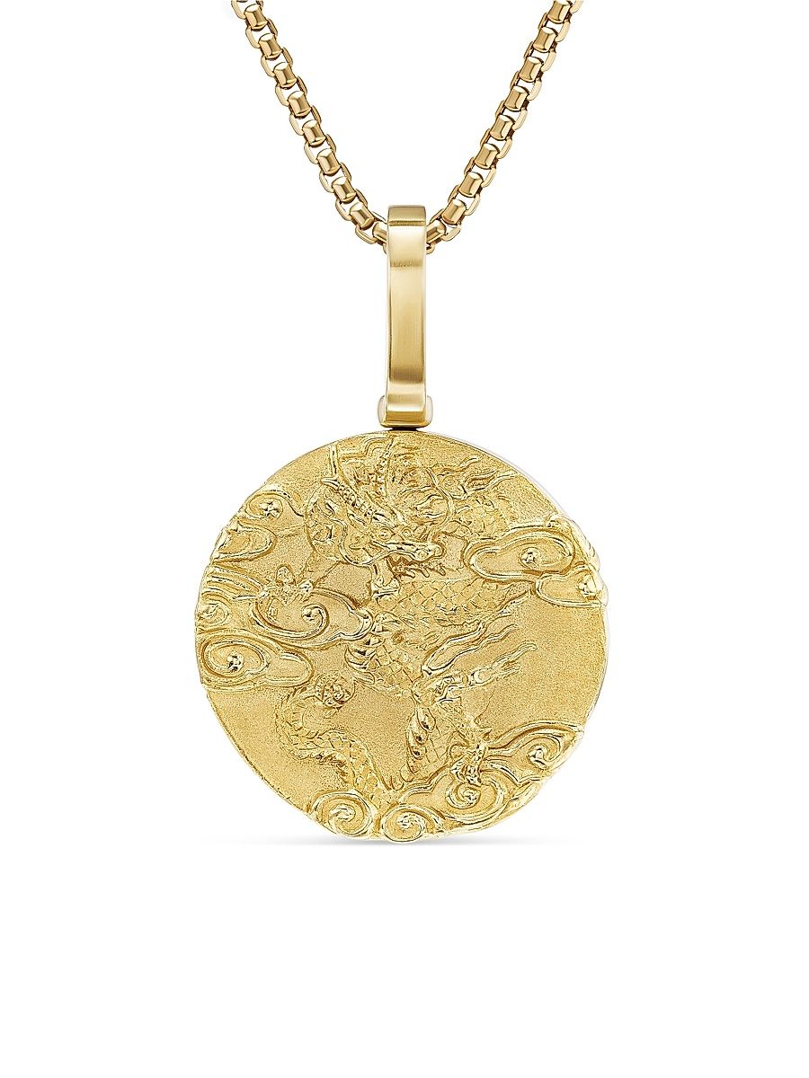Men's Dragon Amulet in 18K Yellow Gold - Gold