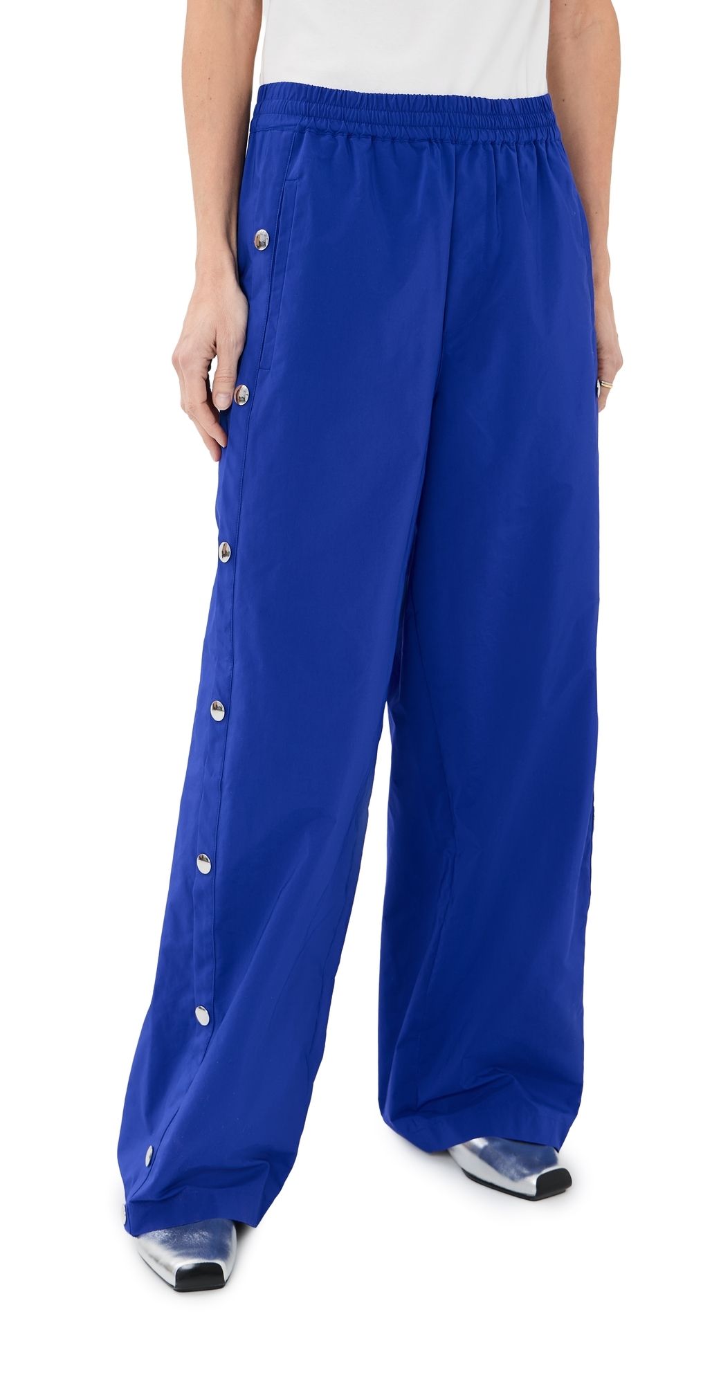 Tibi Nylon Snap Petite Pull On Joggers Blue XS