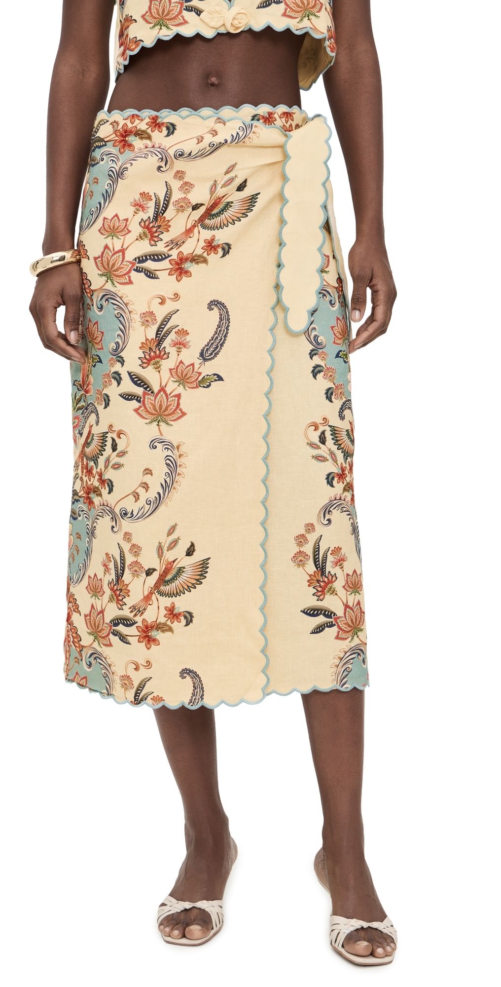 FARM Rio Beauty Butter Midi Skirt Boho Beauty Butter M