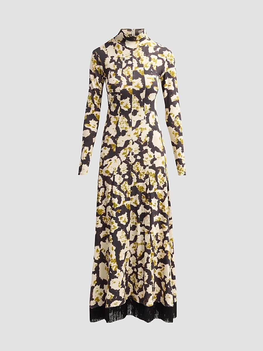 Cara Cara Women's Troy Floral Seamed Midi Dress - Spotted Black - Size XL