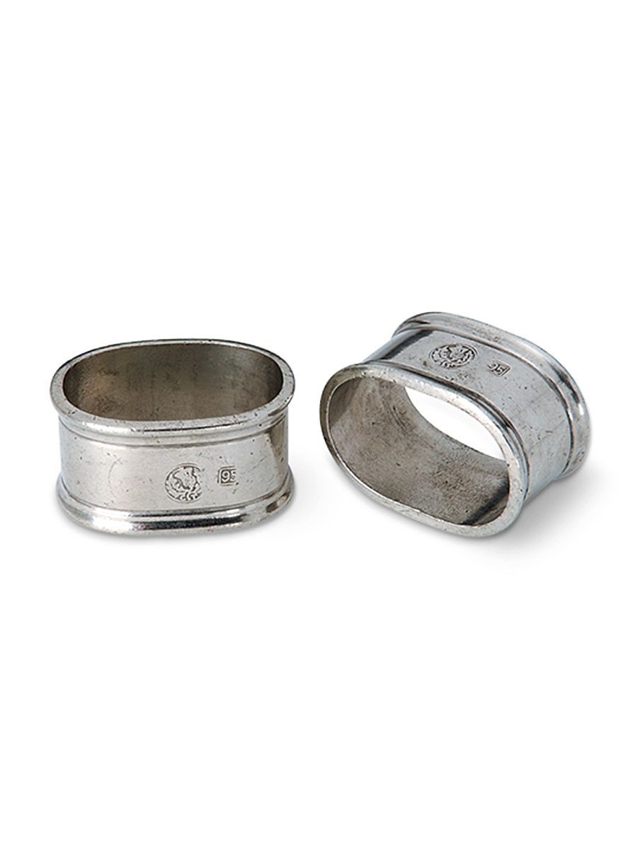 Pewter Oval Napkin Ring Pair