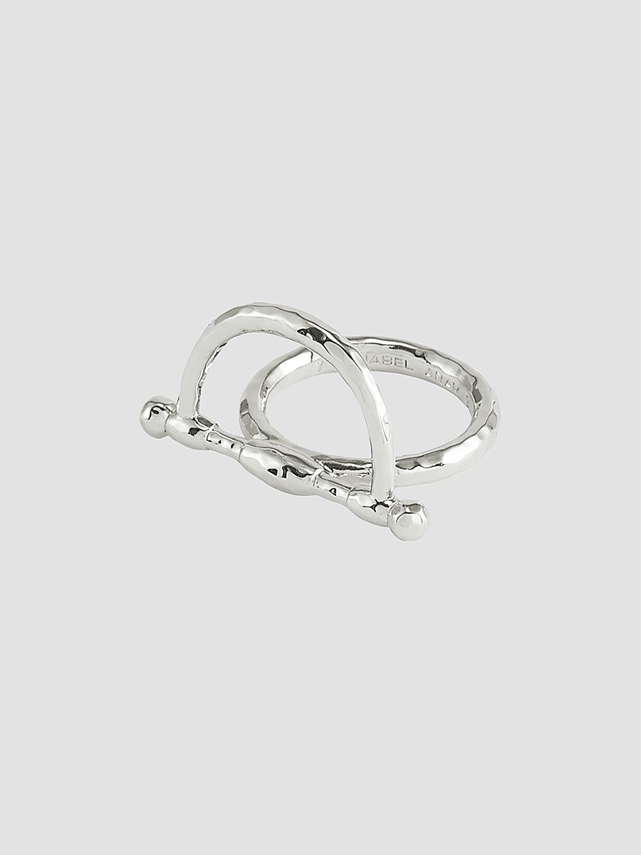 Women's Cheval Sterling Silver-Plated Horsebit Ring - Sterling Silver - Size 8