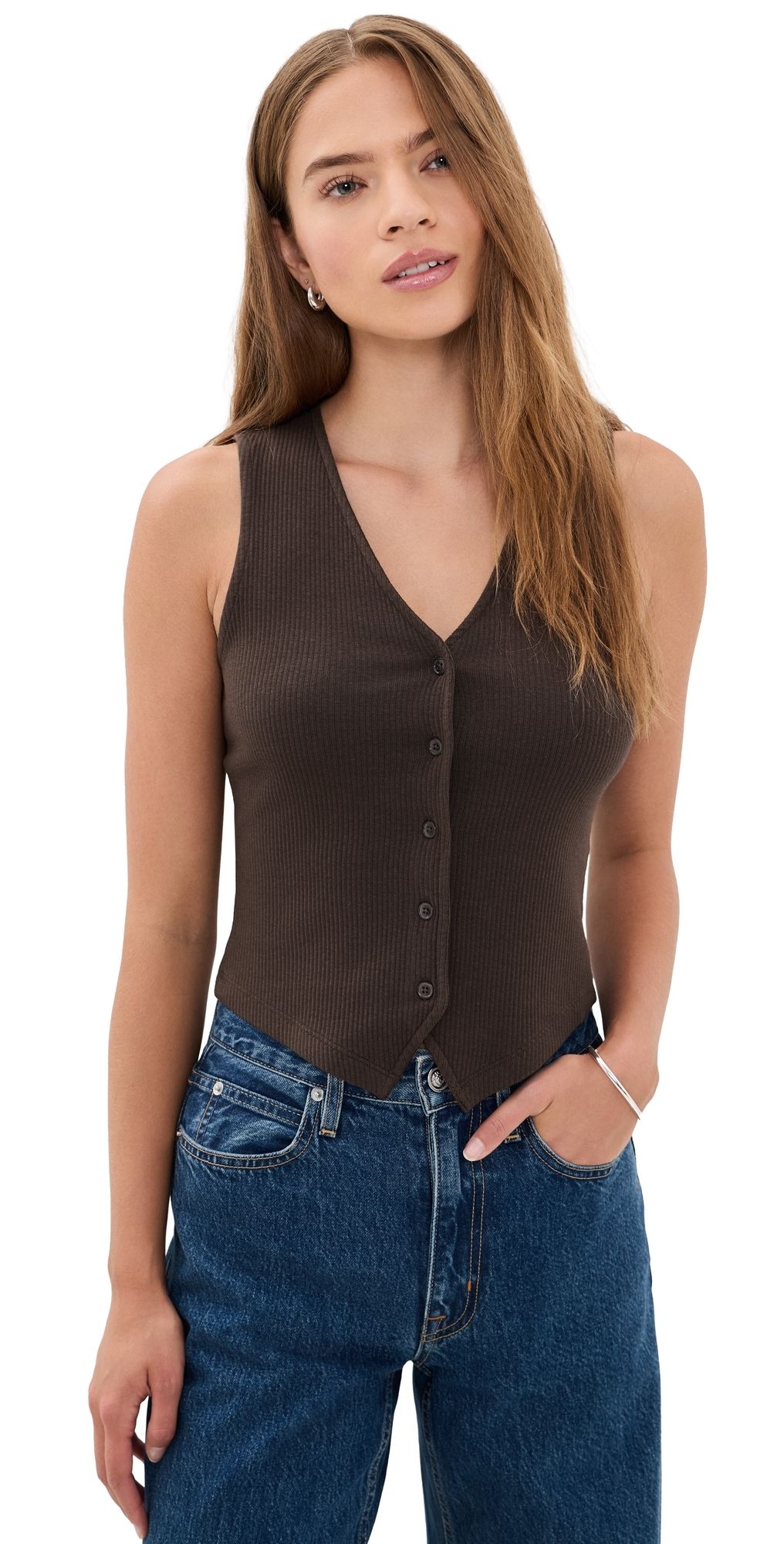 Madewell Knit Vest Dark Brown S