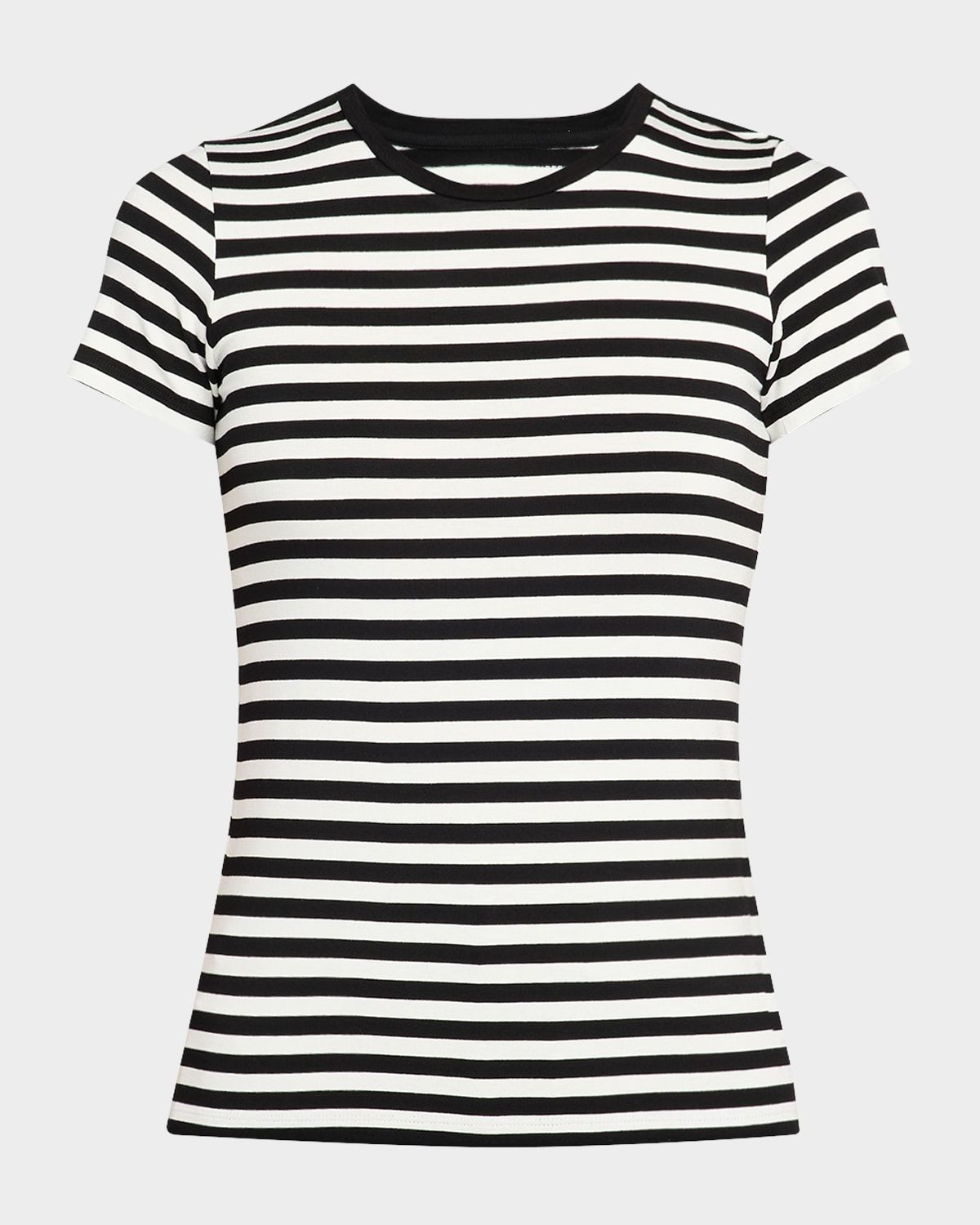 Soft Touch Crewneck Striped Jersey T-Shirt