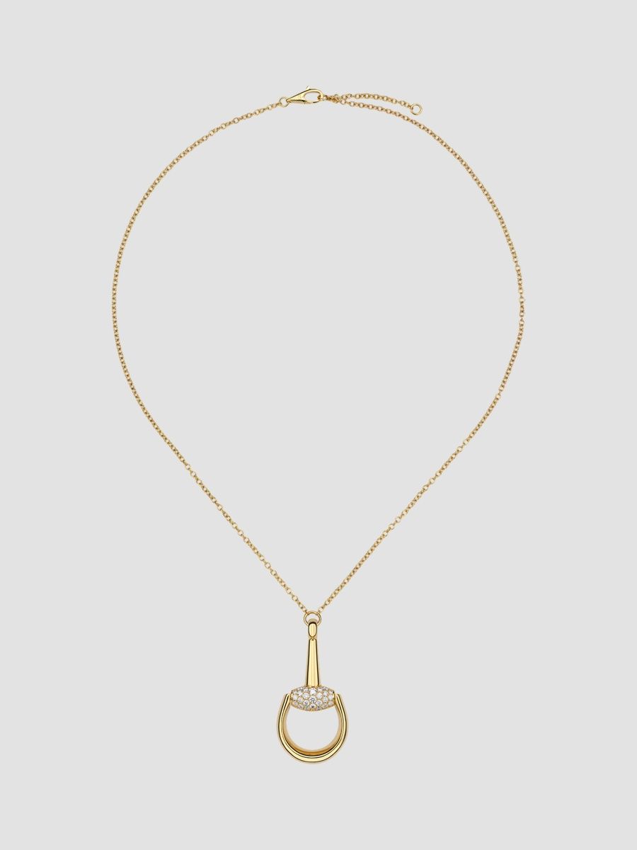 Gucci Women's Horsebit 18K Yellow Gold & 0.21 TCW Diamond Pendant Necklace - Yellow Gold