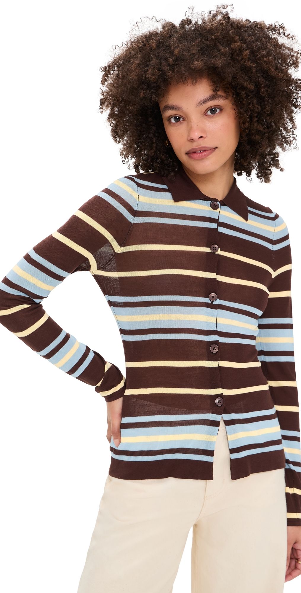 ALIGNE Sue-Ellen Sheet Knitted Shirt Stripe 0
