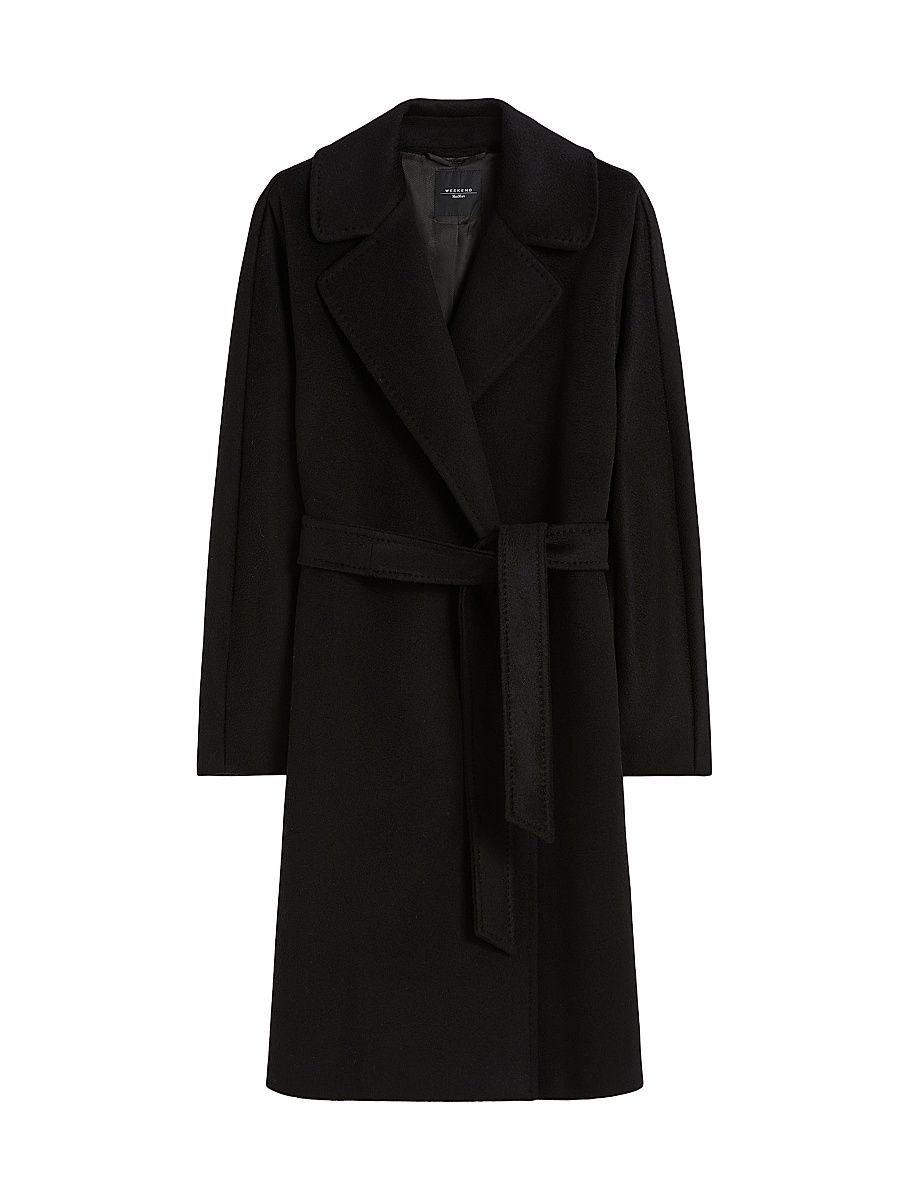 Women's Wool Wrap Coat - Black - Size 14