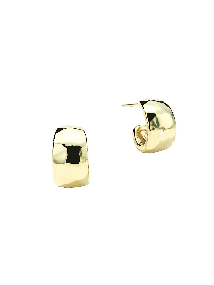 Women's Classico E. F. 18K Gold Hammered Huggie Hoops - Classico