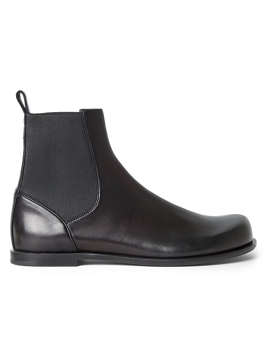 Men's Leather Ankle Boots - Nero - Size 8