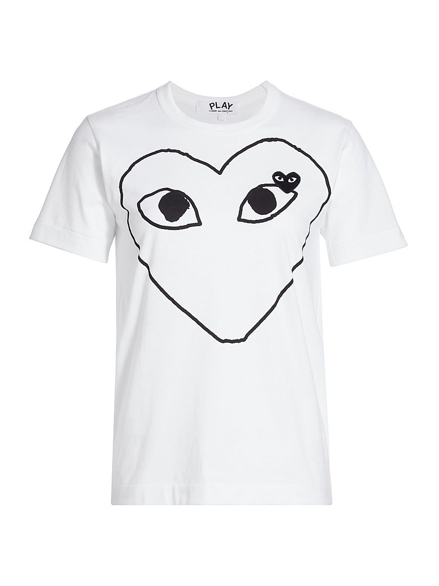 Women's Eye Heart Cotton T-Shirt - White - Size Medium