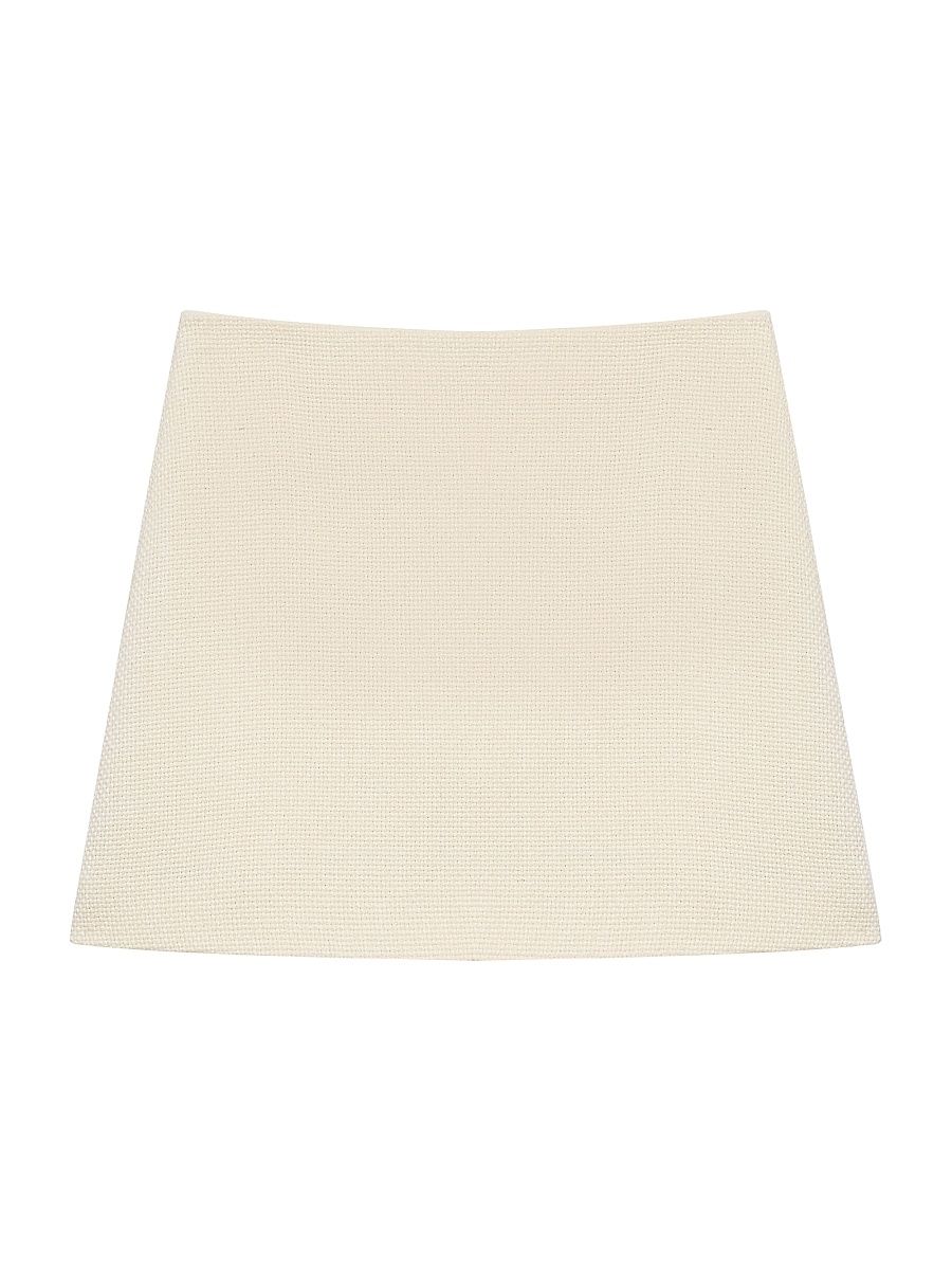 Women's Plush Tweed Miniskirt - Ivory - Size 16