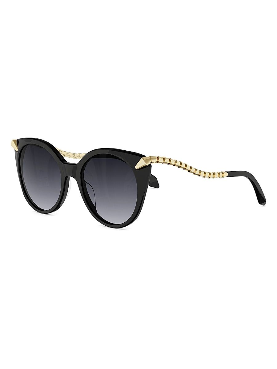 Women's Serpenti Viper 53MM Round Sunglasses - Gold Black