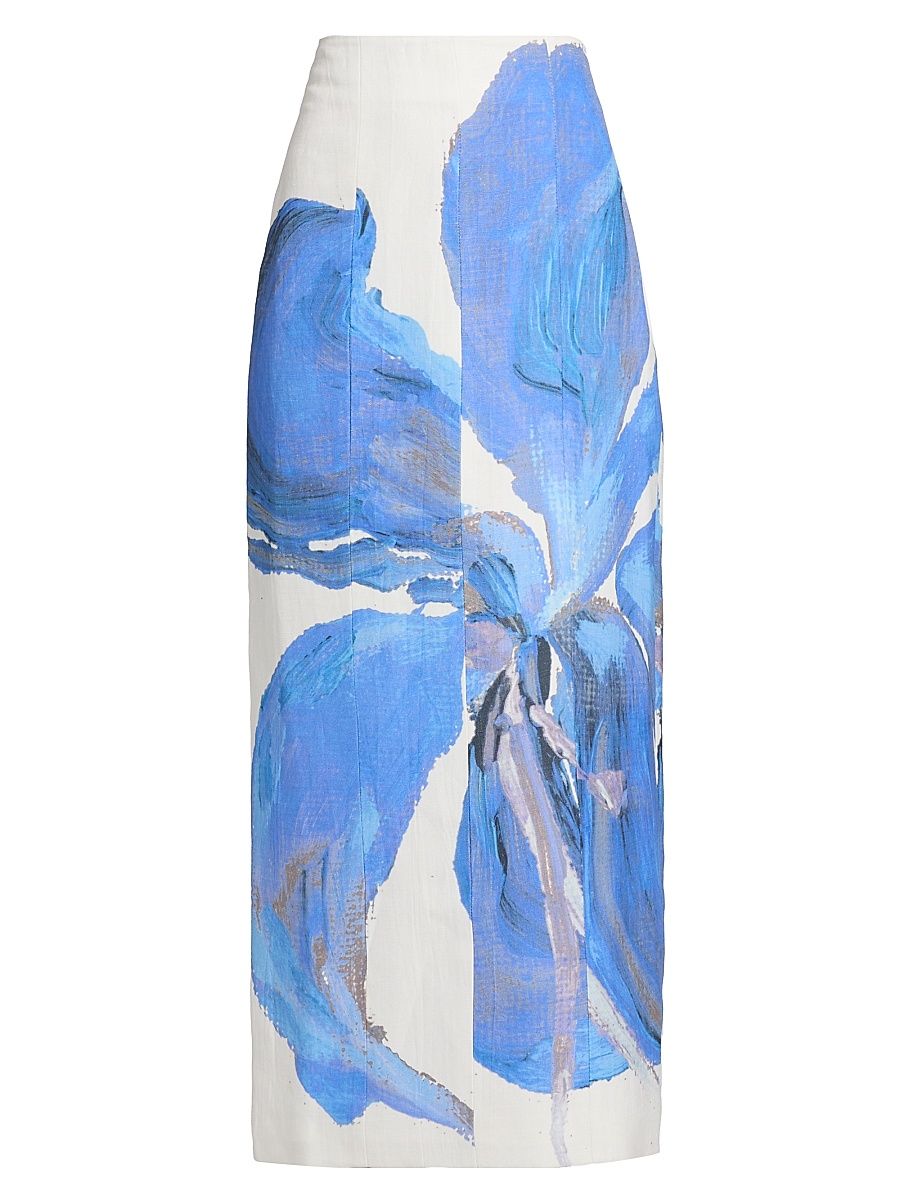 Women's Rumi Floral Midi-Skirt - Spliced Bloom - Size 12