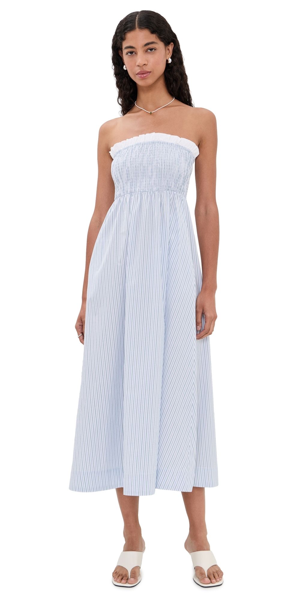MAUDE CLUB Alicia Dress Blue Green Stripe S