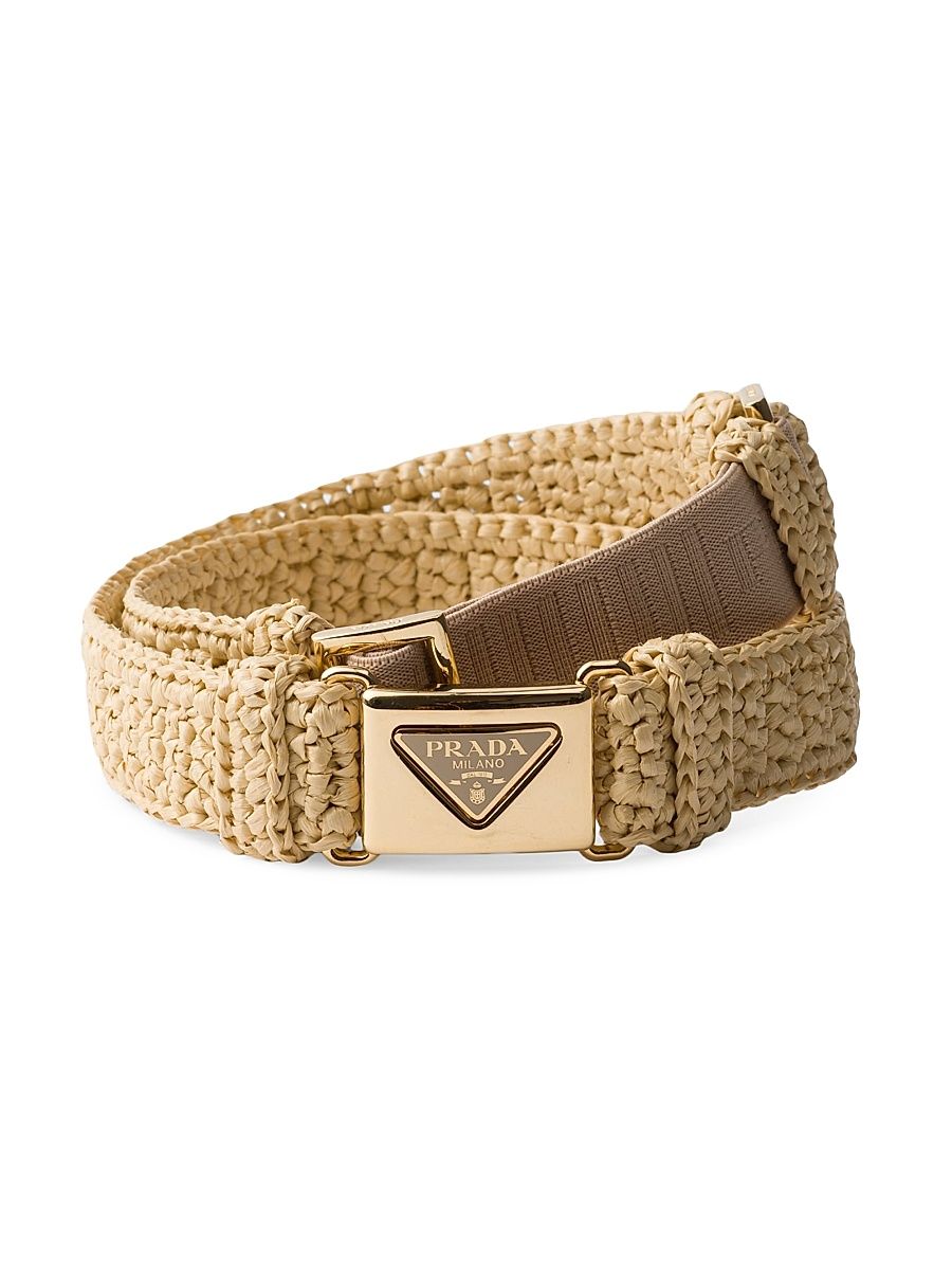 Women's Crochet Belt - Beige Khaki - Size 38