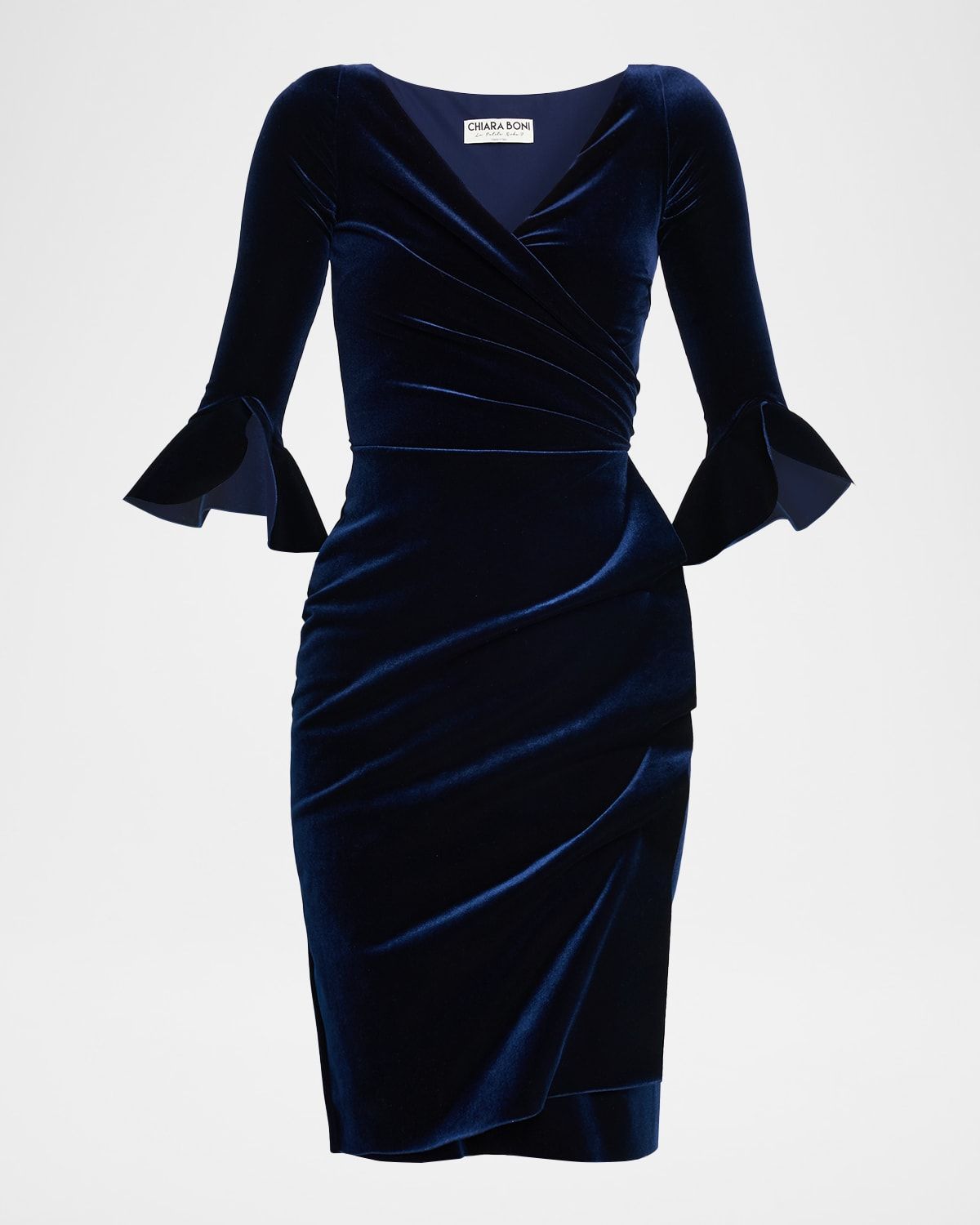 Triana Pleated Bodycon Velvet Dress