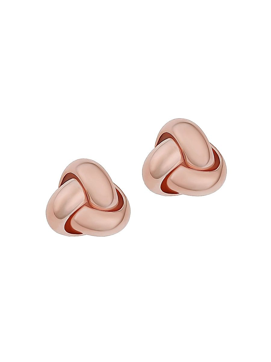 Women's 14K Rose Solid Gold Forget Me Knot Studs - Rose Gold