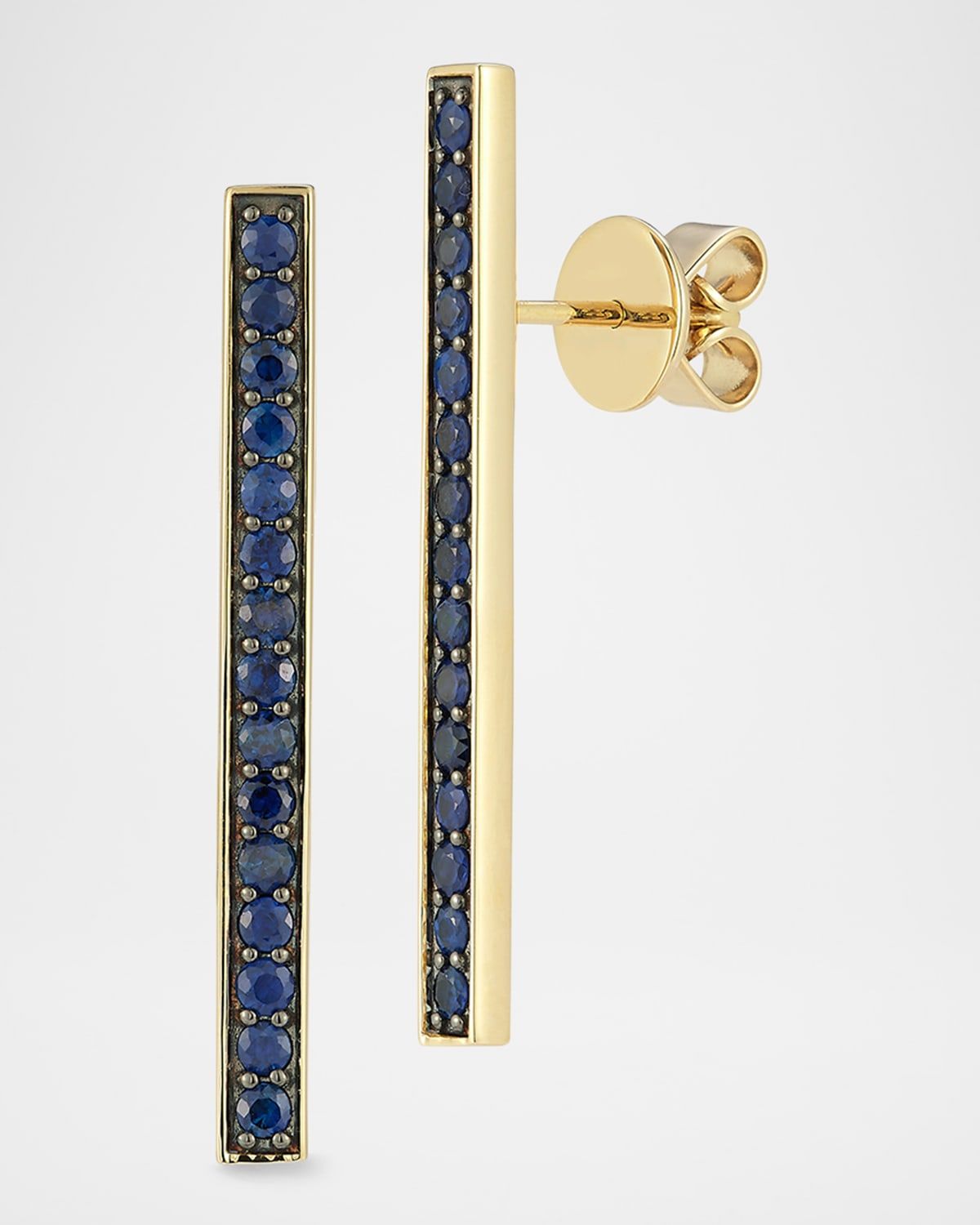 Classic 18K Yellow Gold and Blue Sapphire Earrings