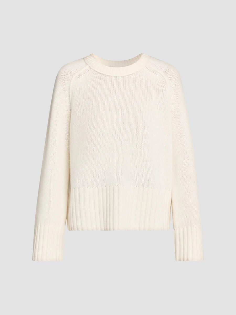 SIMKHAI Women's Curtis Cashmere Crewneck Sweater - Ivory - Size XL