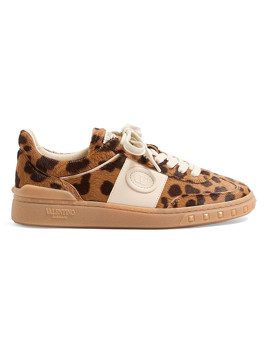Women's Upvillage Pony-Effect Leather Low-Top Sneakers - Animal Print - Size 7