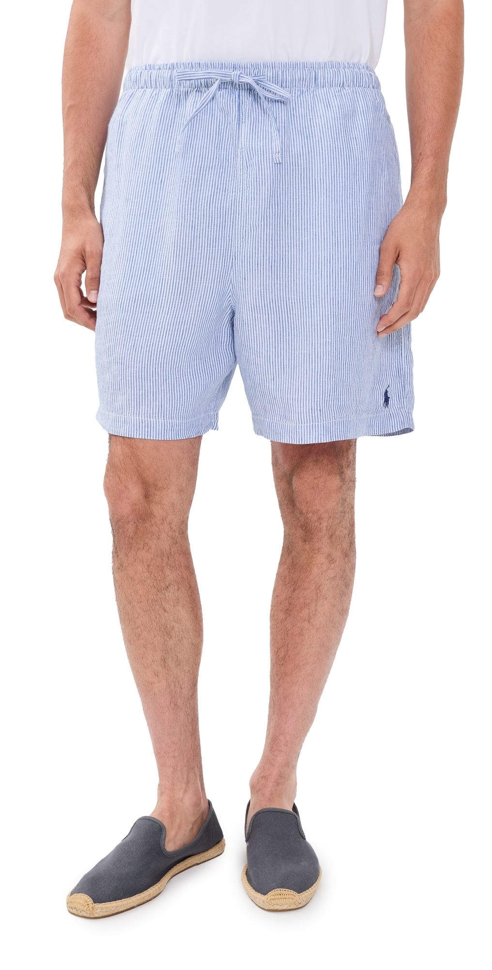 Polo Ralph Lauren Original Label Prepster Linen Shorts CABANA BLUE WHITE L