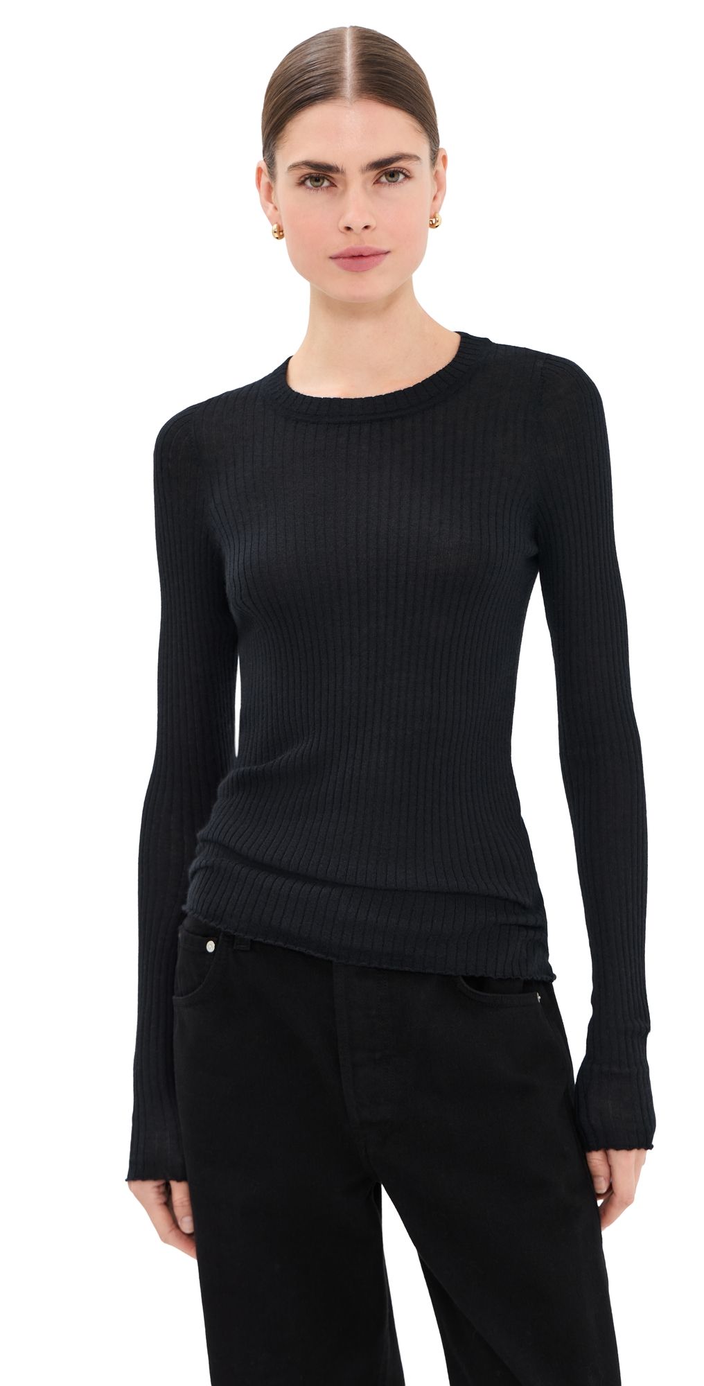SPRWMN Long Sleeve Baby Tee Black S