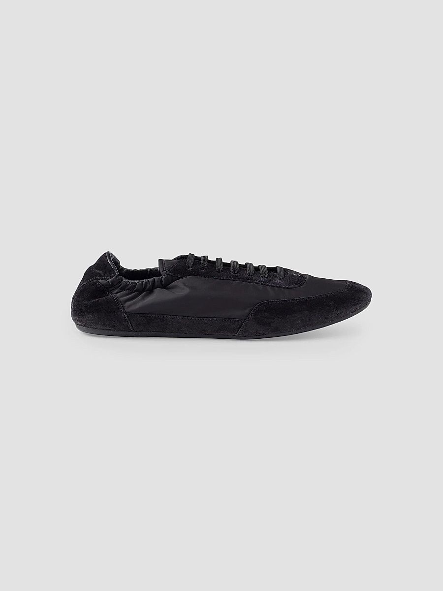 Prada Women's Women's's Collapse Re-Nylon and Suede Sneakers - Black - Size 5.5