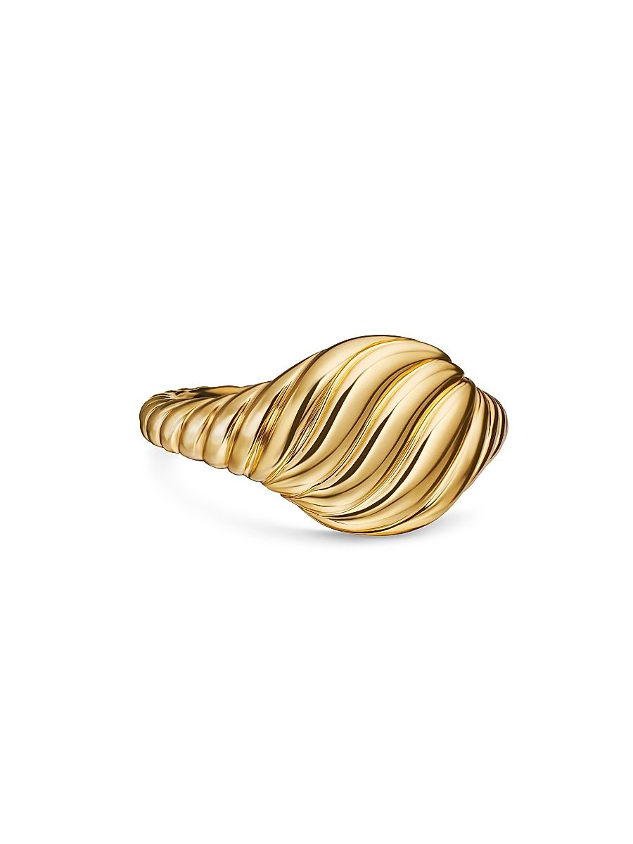 Women's Sculpted Cable Pinky Ring In 18K Yellow Gold - Gold - Size 3