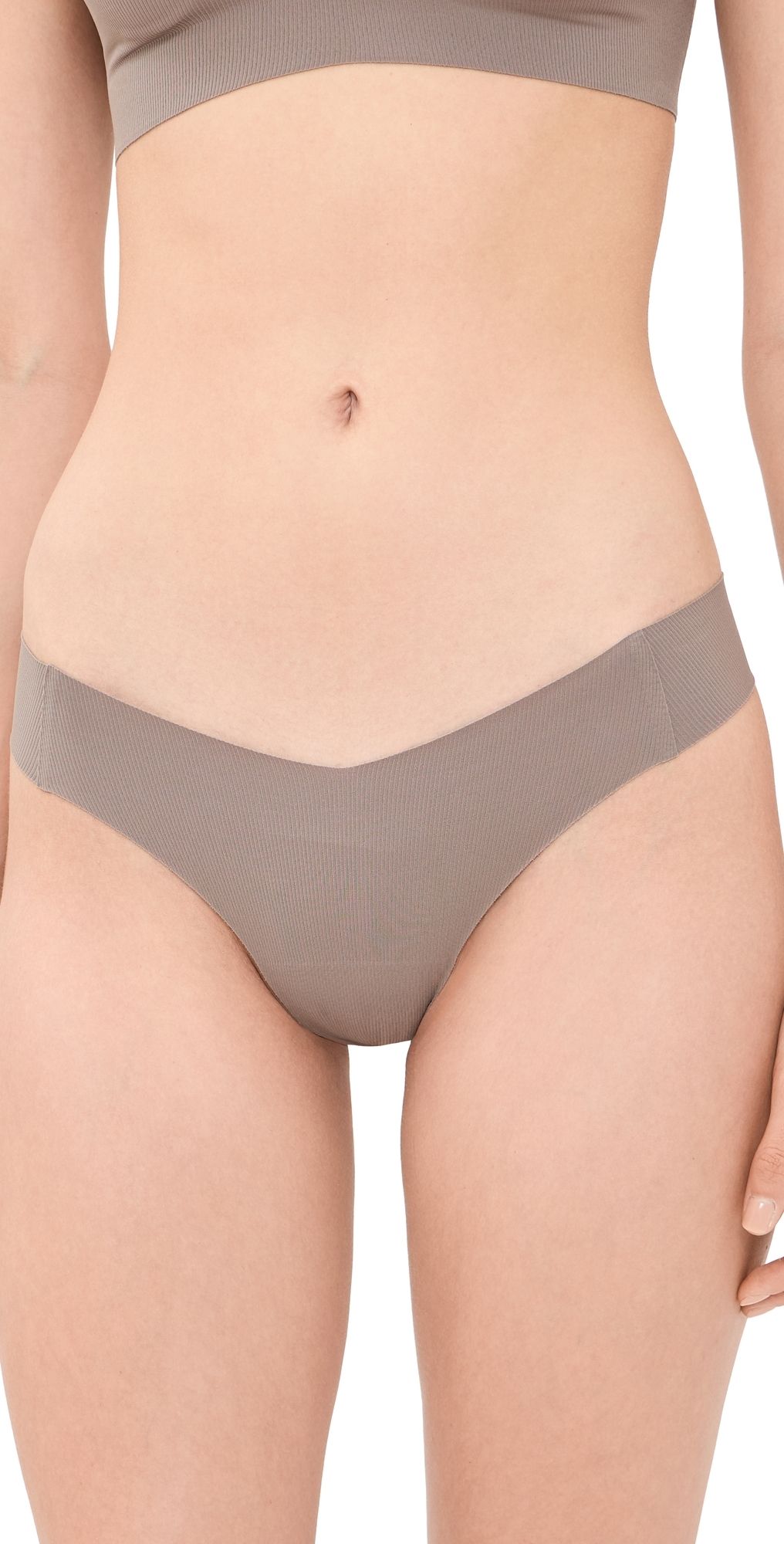 Commando Cotton Rib Thong Truffle M/L