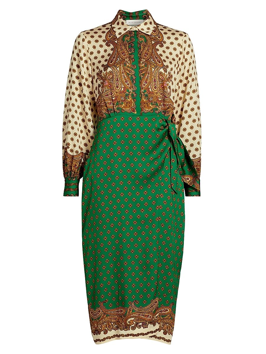 Women's Vero Jewel Paisley Wrap Midi-Dress - Jewel Paisley Print - Size 12