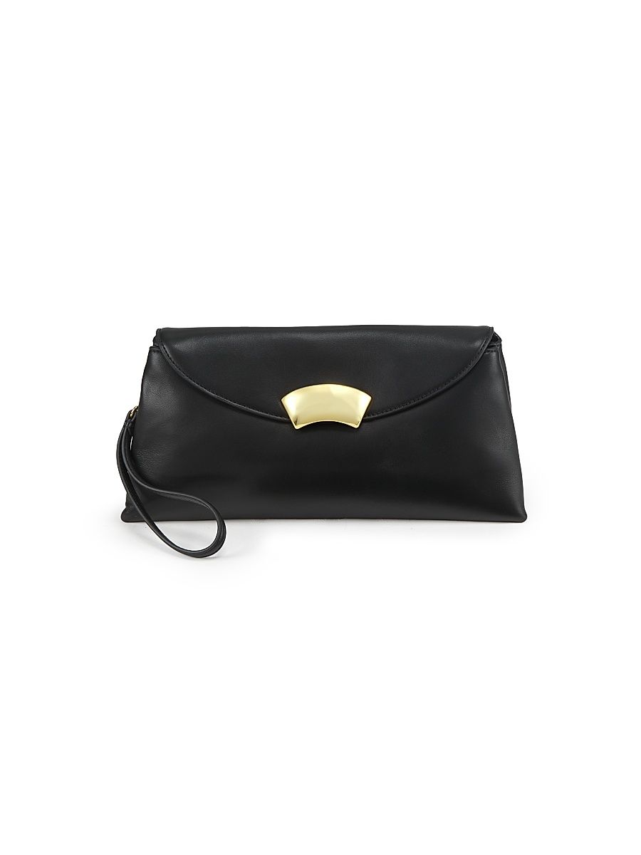 Women's ID Soft Dual Leather Clutch - Black