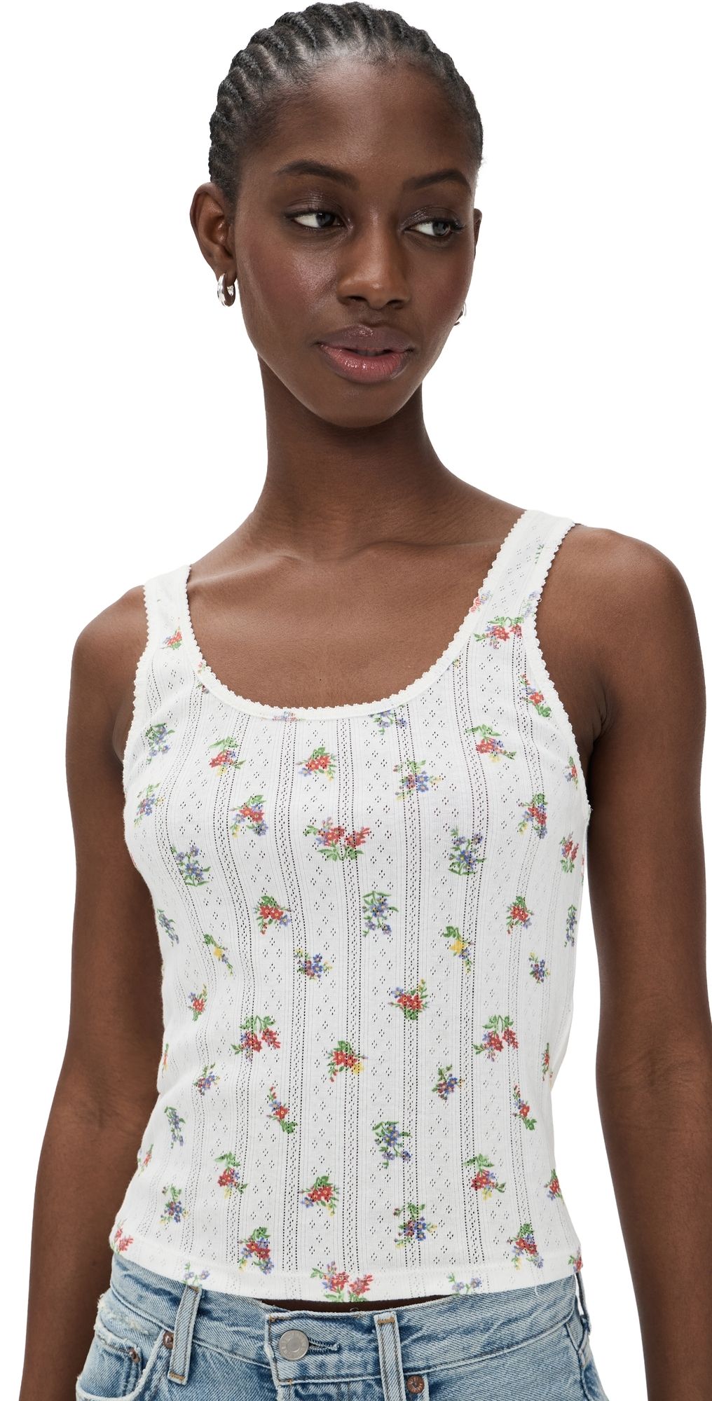ALICE + OLIVIA Daryn Tank Top Floral Romance XS