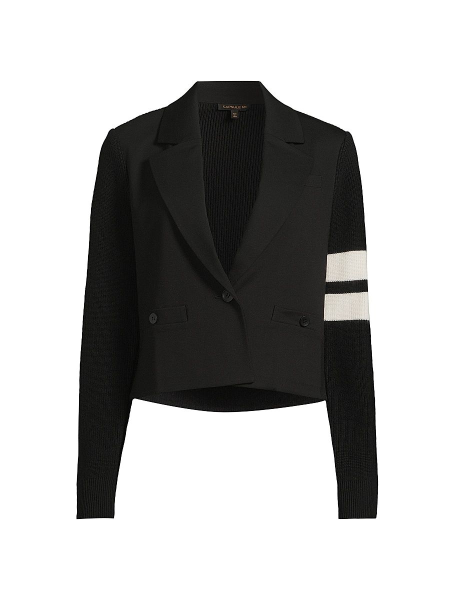 Women's The Eddington Combo Blazer - Black Starch - Size Medium