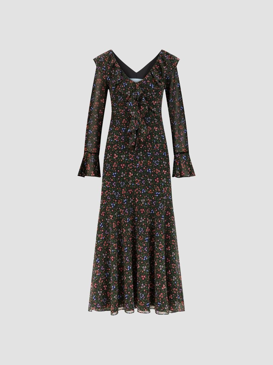 Hill House Home Women's The Edwina Dress - Woodland Floral - Size Large