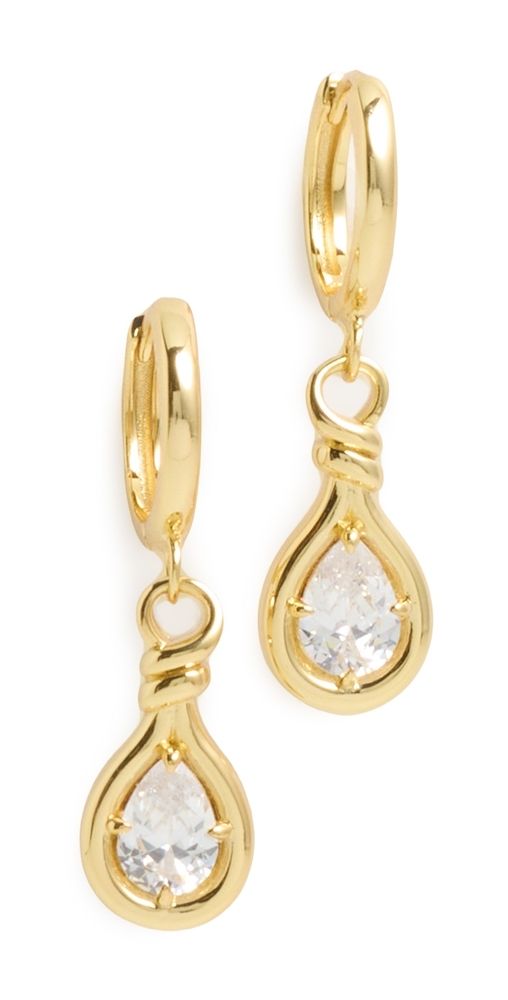 Luv Aj The Georgia Stone Knot Hoops Gold One Size