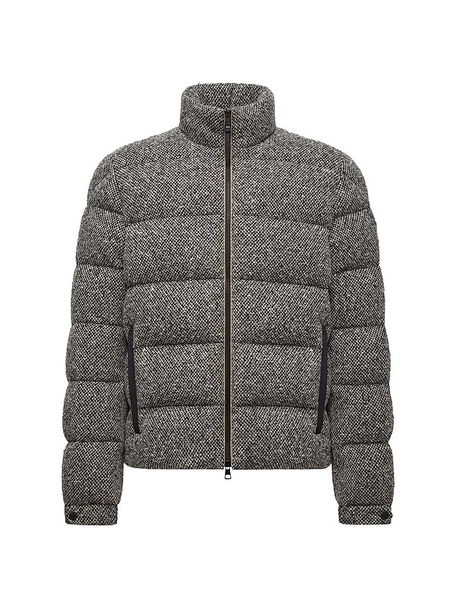 Men's Agde Puffer Jacket in Wool Blend - Gray - Size Large