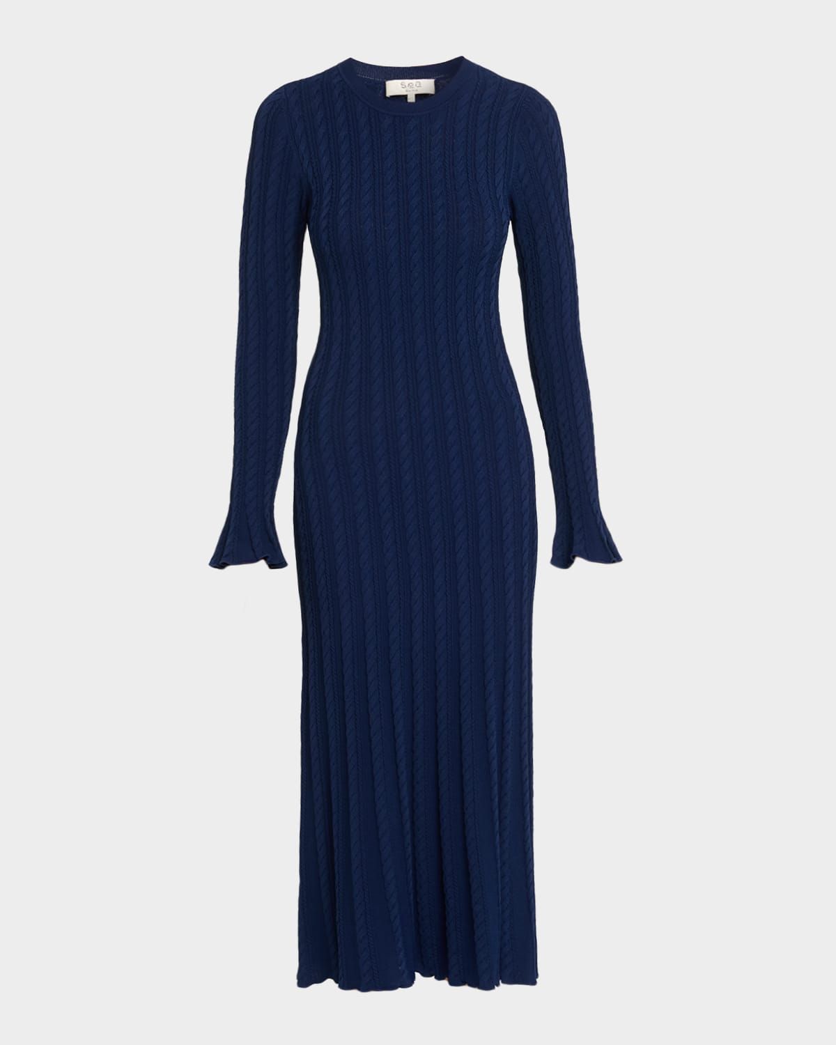 Rhea Cable-Knit Midi Dress