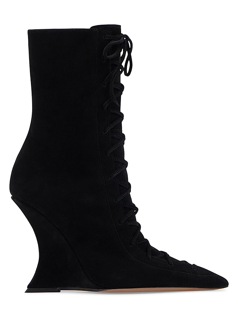Women's Nina 105MM Suede Ankle Boots - Black - Size 8.5