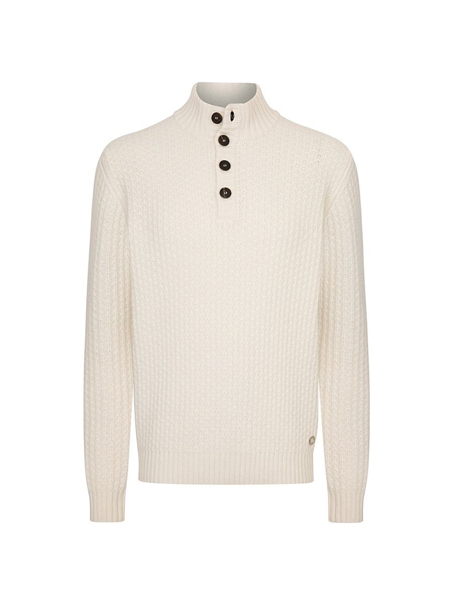 Men's Essential Mockneck Sweater - White - Size 44