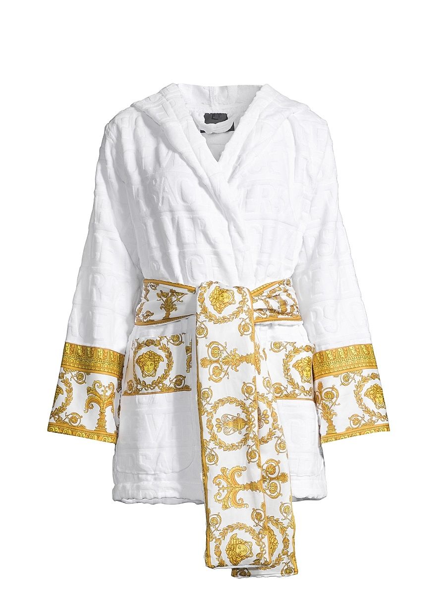 Women's Barocco Wrap Robe - Bianco - Size XXL