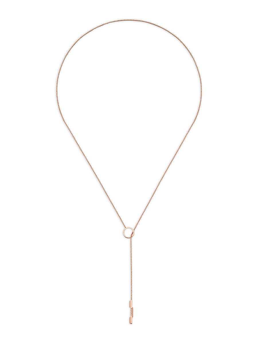 Women's 18K Pink Gold Link To Love Necklace With Lariat Feature - Pink Gold
